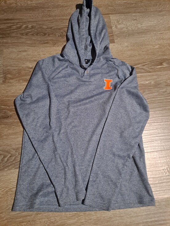 Colosseum Other - Colosseum Men's Hooded Long-Sleeve Shirt in Gray with Orange Logo